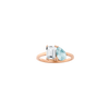 Toi et Moi Gemstone Classic Ring - White Topaz & Aquamarine Vermeil Rose Gold First
