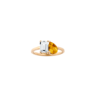 Toi et Moi Gemstone Classic Ring - White Topaz & Citrine