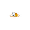 Toi et Moi Gemstone Classic Ring - White Topaz & Citrine Vermeil Yellow Gold First