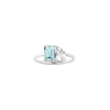 Toi et Moi Gemstone Classic Ring - Aquamarine & White Topaz Vermeil White Gold First