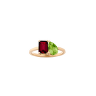 Toi et Moi Gemstone Classic Ring - Garnet & Peridot