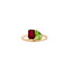Toi et Moi Gemstone Classic Ring - Garnet & Peridot Vermeil Yellow Gold First