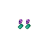 Toi et Moi Gemstone Mini Heirloom Earring - Green Emerald & Amethyst Vermeil Rose Gold Single First