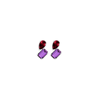 Toi et Moi Gemstone Mini Heirloom Earring - Amethyst & Garnet