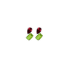 Toi et Moi Gemstone Mini Heirloom Earring - Peridot & Garnet Vermeil White Gold Single First
