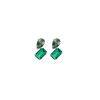 Toi et Moi Gemstone Mini Heirloom Earring - Green Emerald & Green Tourmaline Vermeil White Gold Single First