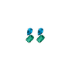 Toi et Moi Gemstone Mini Heirloom Earring - Green Emerald & London Blue Topaz Vermeil White Gold Single First