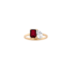 Toi et Moi Gemstone Classic Ring - Garnet & White Topaz