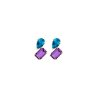 Toi et Moi Gemstone Mini Heirloom Earring - Amethyst & London Blue Topaz
