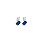 Toi et Moi Gemstone Mini Heirloom Earring - Blue Sapphire & Aquamarine