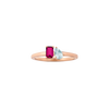 Toi et Moi Gemstone Mini Classic Ring - Red Ruby & Aquamarine 14k Rose Gold First