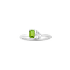 Toi et Moi Gemstone Mini Classic Ring - Peridot & White Topaz 14k White Gold First