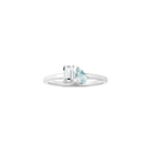 Toi et Moi Gemstone Mini Classic Ring - White Topaz & Aquamarine