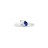 Toi et Moi Gemstone Mini Classic Ring - White Topaz & Blue Sapphire 14k White Gold First