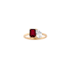 Toi et Moi Gemstone Classic Ring - Garnet & White Topaz Vermeil Yellow Gold First