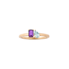 Toi et Moi Gemstone Mini Classic Ring - Amethyst & Aquamarine 14k Yellow Gold First