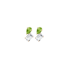 Toi et Moi Gemstone Mini Heirloom Earring - White Topaz & Peridot