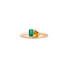 Toi et Moi Gemstone Mini Classic Ring - Green Emerald & Citrine 14k Yellow Gold First