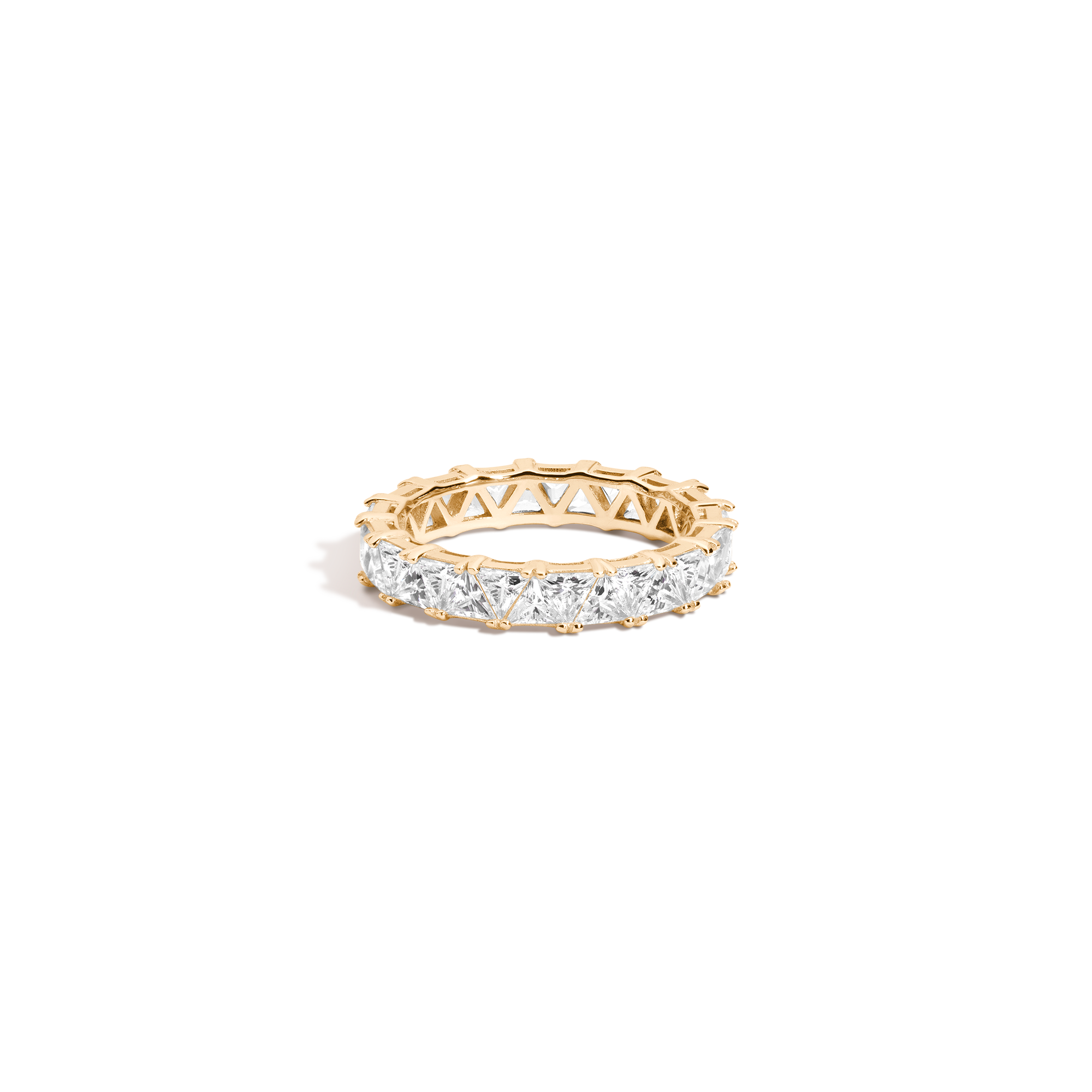 Lab Grown White Sapphire Trillion Eternity Ring