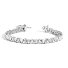 Lab Grown White Sapphire Trillion Tennis Bracelet