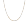 Lab Grown White Sapphire Trillion Tennis Necklace Vermeil Yellow Gold First