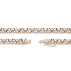 Lab Grown White Sapphire Trillion Tennis Necklace