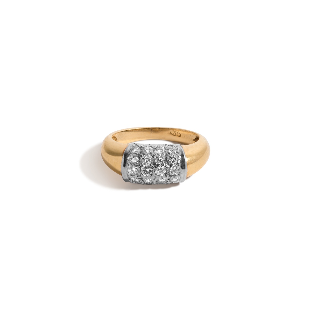 Vintage 1ct Diamond Bar Ring 18k Yellow Gold First