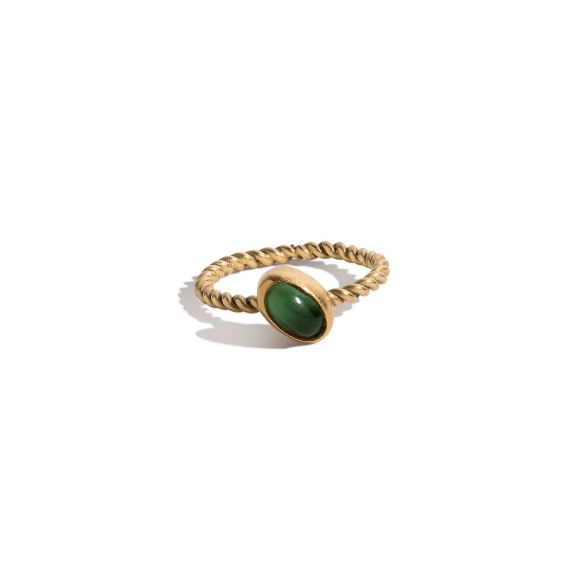 Vintage Oval Green Tourmaline Gold Ring 18k Yellow Gold First