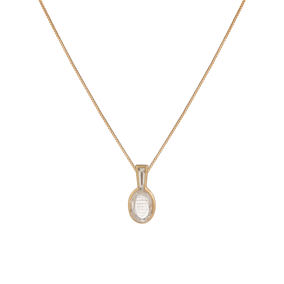 Vintage 1ct Diamond Tennis Racket Necklace 14k Yellow Gold 18in First