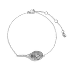 Lab Grown White Sapphire Tennis Racket Bracelet