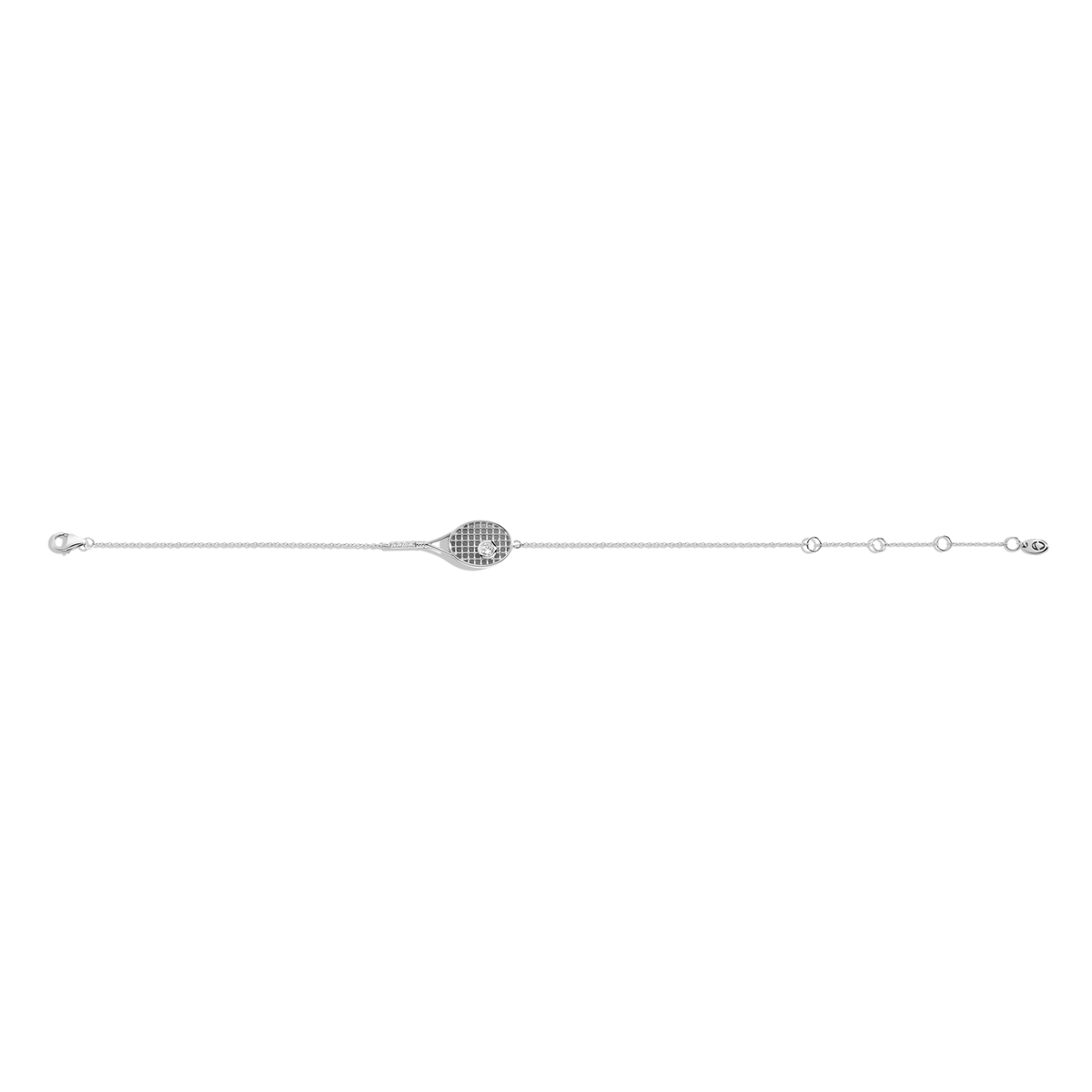 Lab Grown Diamond Tennis Racket Bracelet 14k White Gold 7.5in