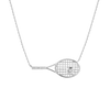 Lab Grown Diamond Tennis Racket Necklace 14k White Gold 18in First
