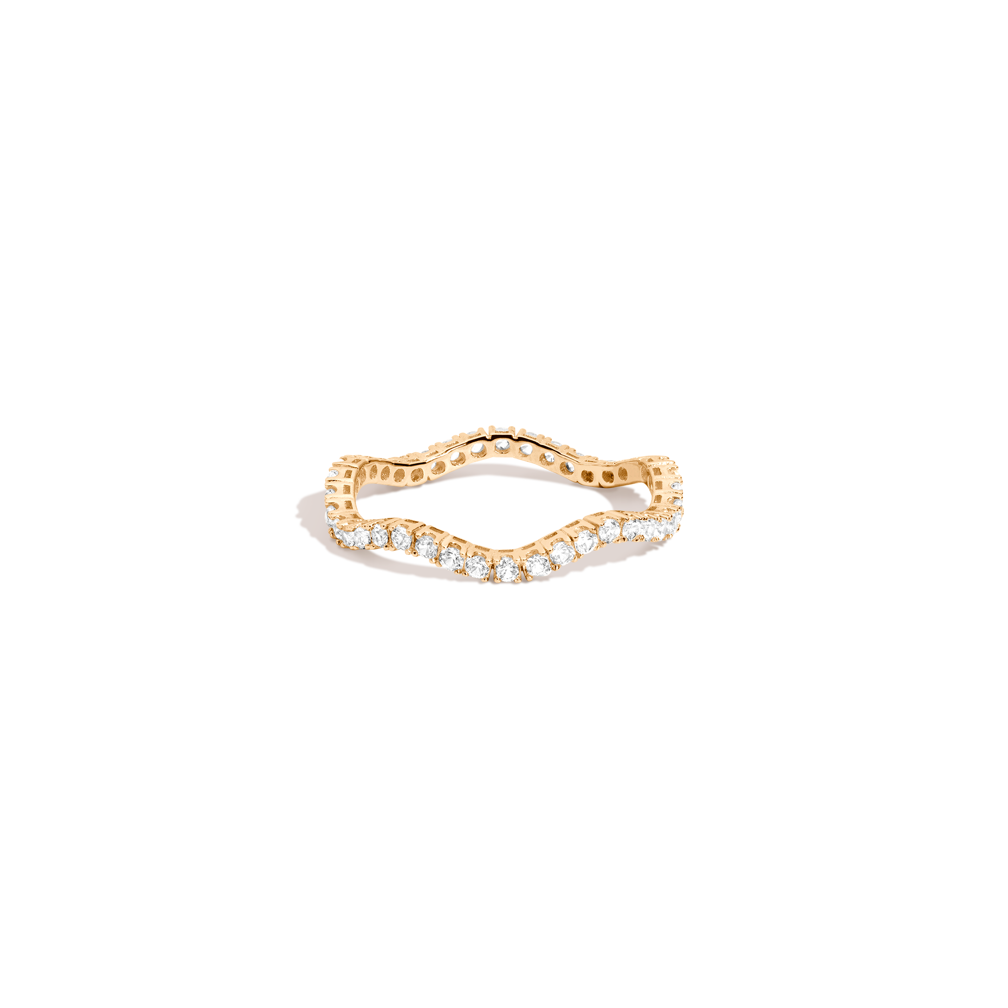 Lab Grown White Sapphire Wave Ring