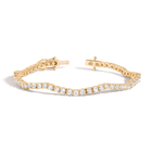 Lab Grown White Sapphire Wave Tennis Bracelet