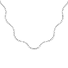 Lab Grown White Sapphire Wave Tennis Necklace