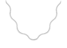 Lab Grown White Sapphire Wave Tennis Necklace