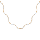 Lab Grown White Sapphire Wave Tennis Necklace