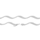 Lab Grown White Sapphire Wave Tennis Necklace