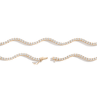 Lab Grown White Sapphire Wave Tennis Necklace