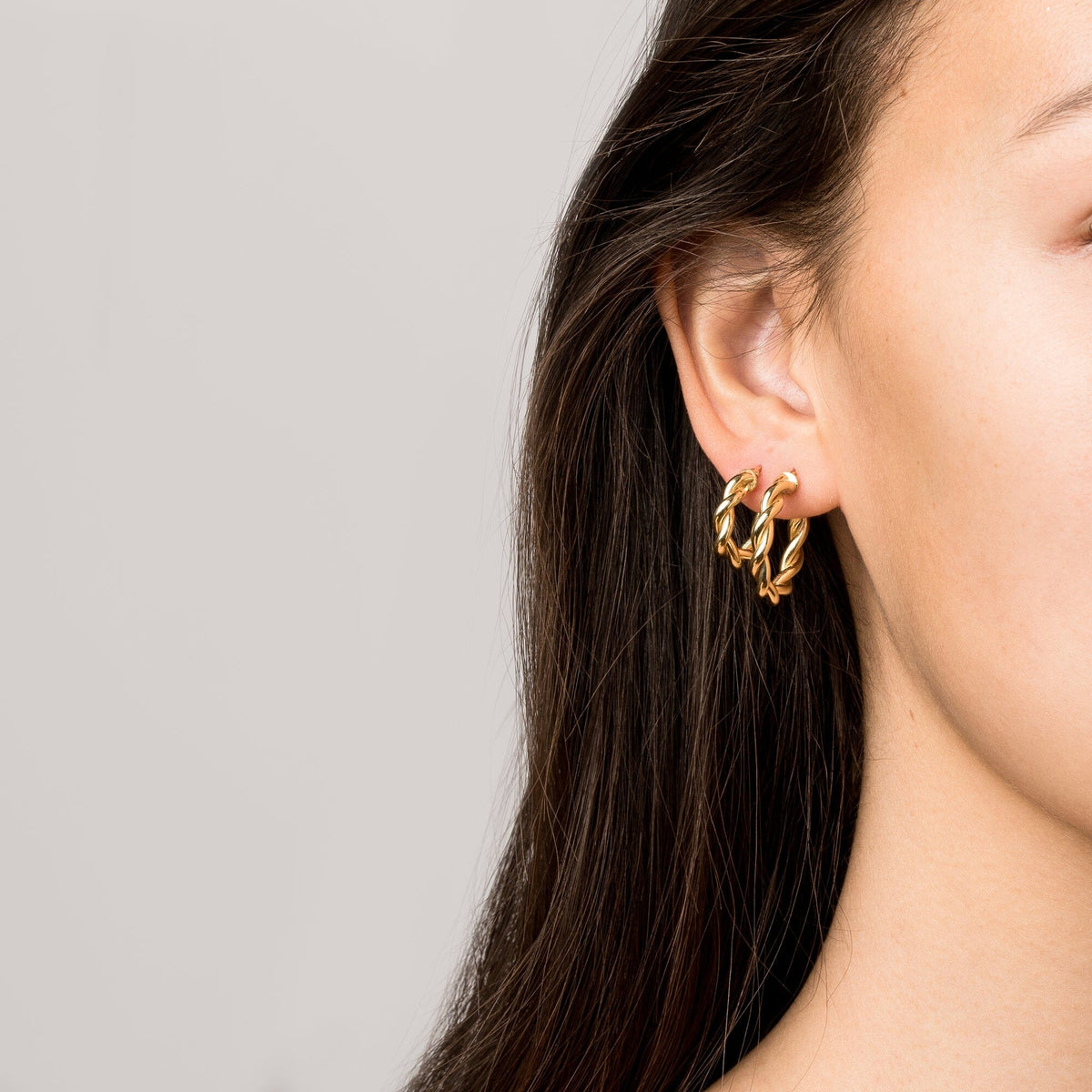 Yellow Gold X Large Twisted Hoop Earrings