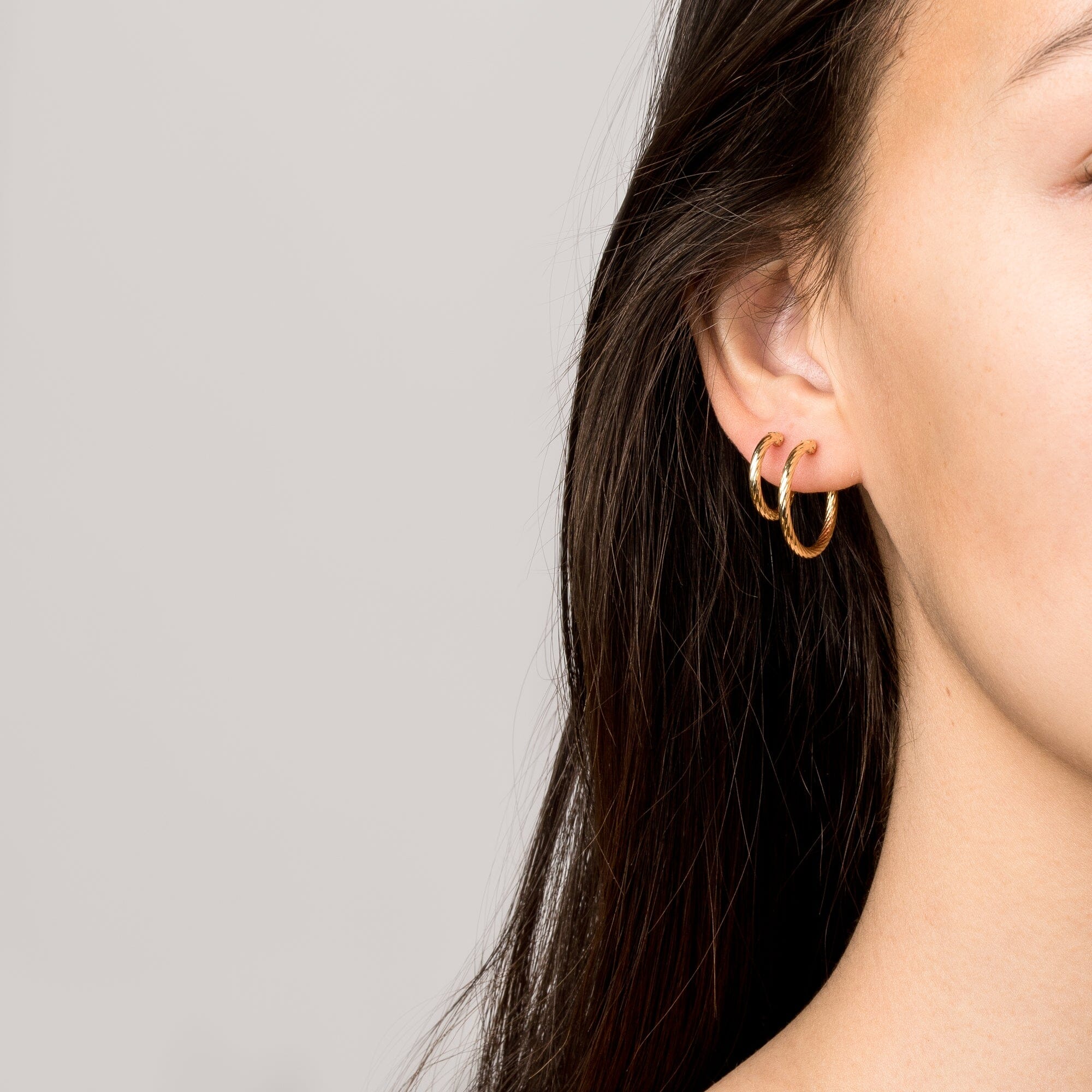 Thin Twisted Hoop Earrings