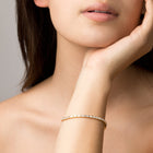 Lab Grown White Sapphire Horizontal Baguette Tennis Bracelet