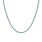 Lab Grown Green Emerald Tennis Necklace