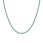 Lab Grown Green Emerald Tennis Necklace