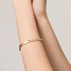 Quilted Gold Hinged Bracelet
