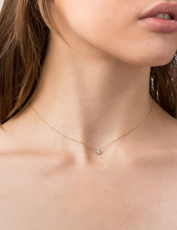 Medium Diamond Bezel Necklace