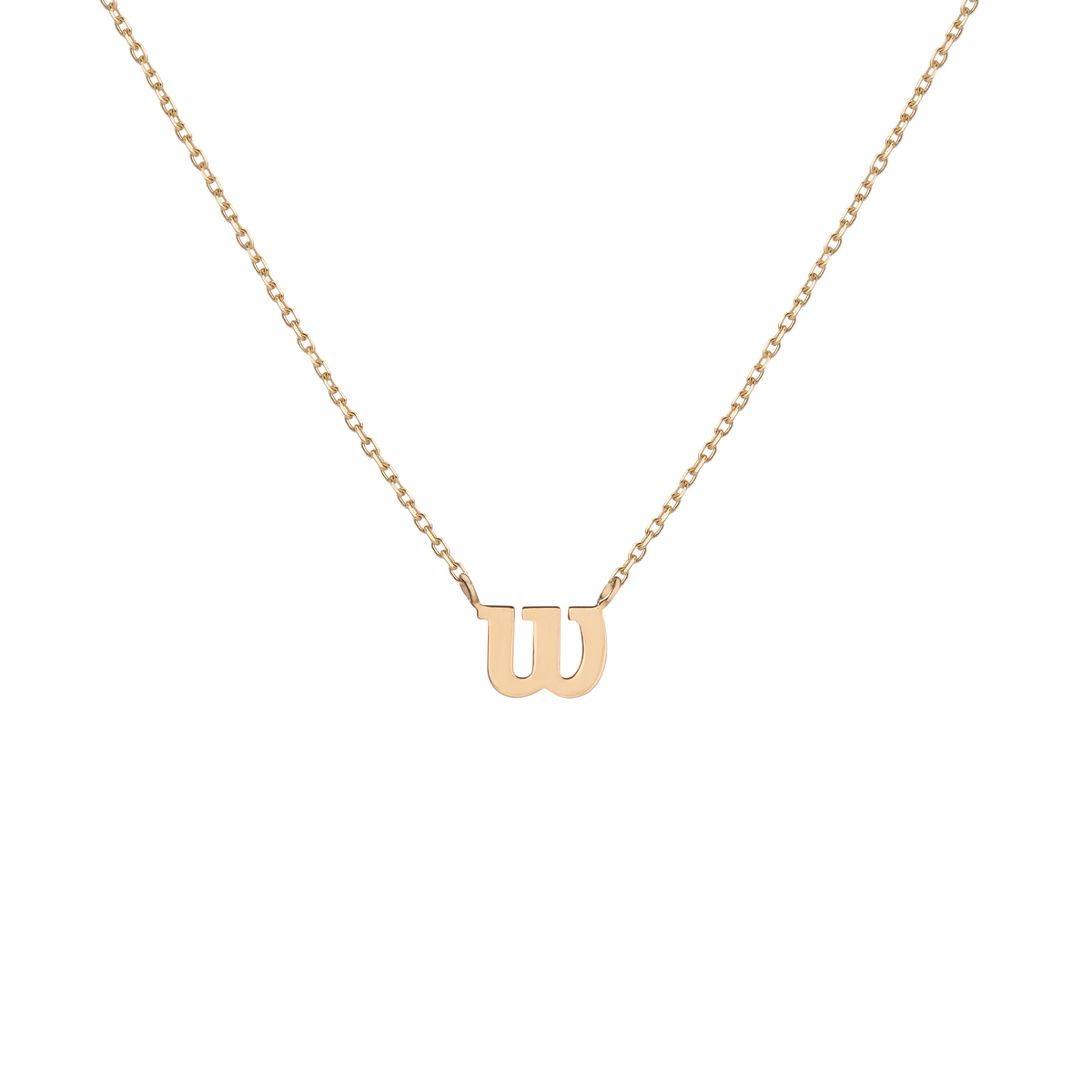 Aurate x Wilson: Dainty W Necklace Vermeil 14k Yellow Gold 18in First