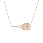 Lab Grown White Sapphire Tennis Racket Necklace