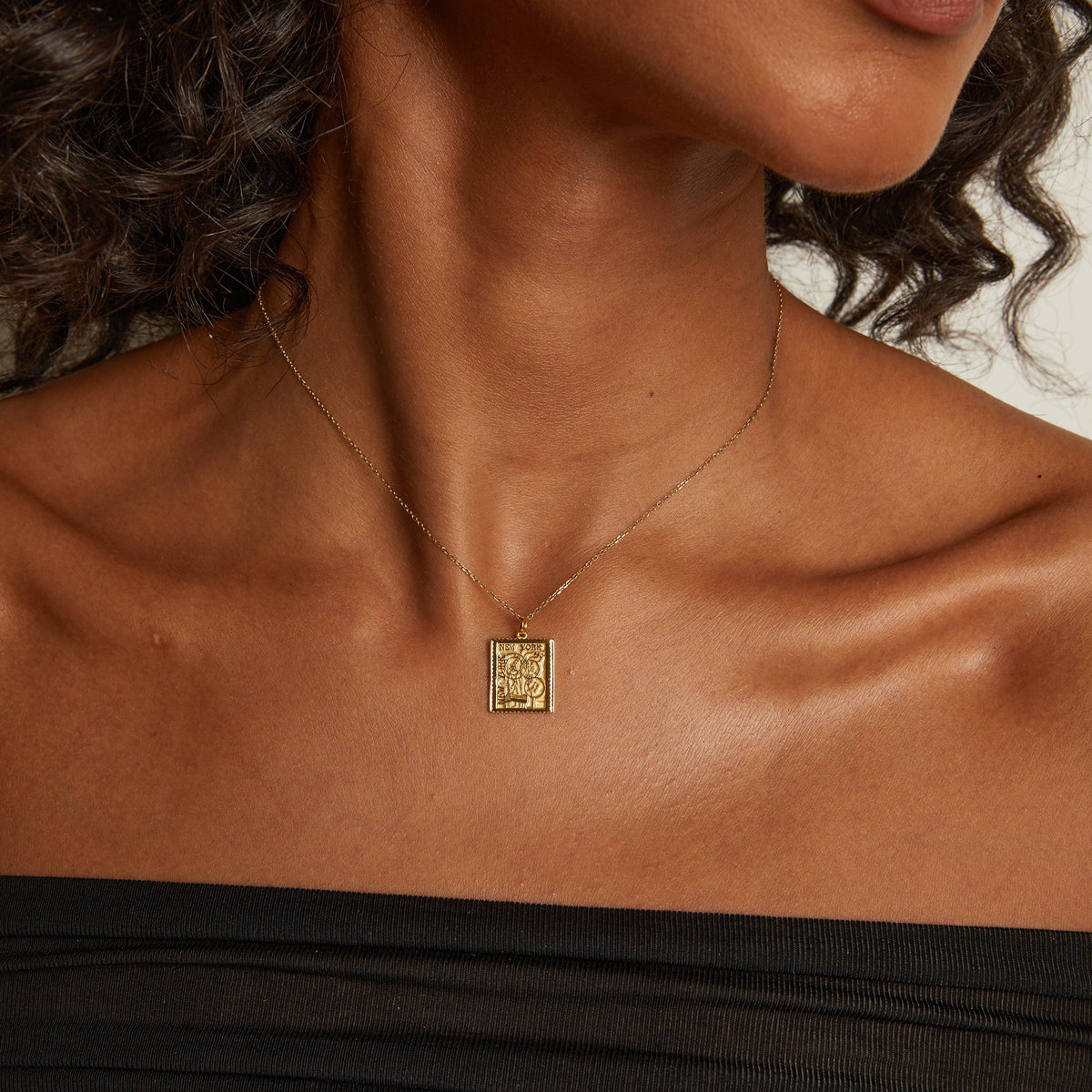 Vintage City Stamp Charm