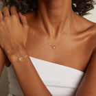 Lab Grown White Sapphire Tennis Racket Bracelet